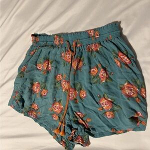 Matilda Jane Good Hart Piper Flowy Women’s Size Small Shorts Teal Florals